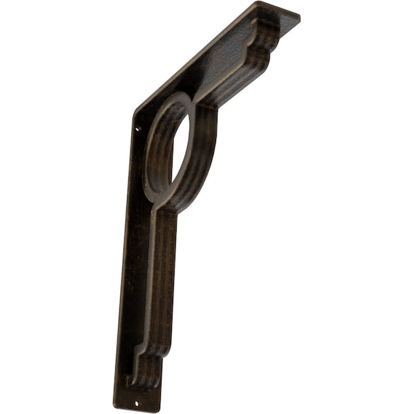 Ekena Millwork Maria Wrought Iron Bracket, (Triple center brace), Antiqued Brass 2"W x 10"D x 12"H BKTM02X10X12TMAABS - main
